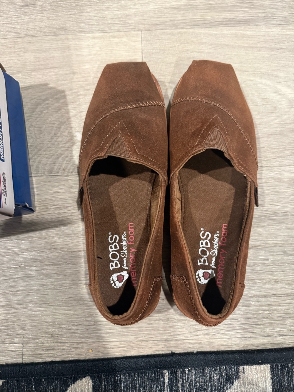 BOBS by Skechers Brown Slip-On Memory Foam Flats